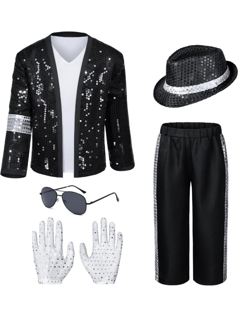 80s 90s Dance Star Kids Costume for Boys - Pop Stage Cosplay Party Halloween